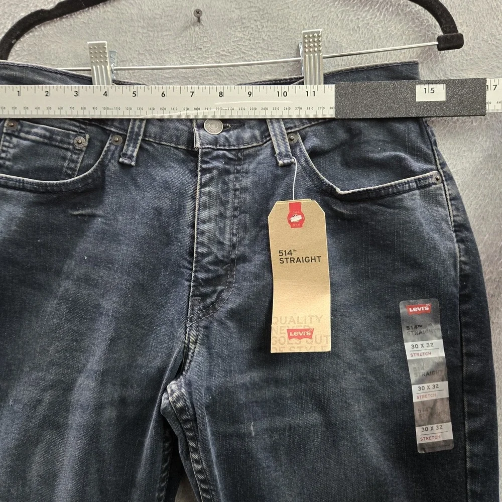 Levi's 514 Men Jeans 30X32 Dark Blue Denim Straight Button‎ 32